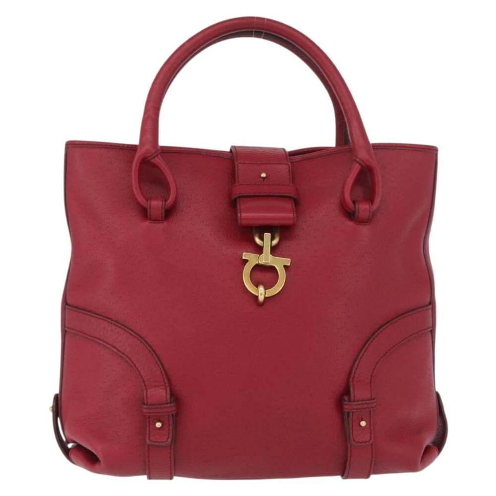 Salvatore Ferragamo Leather Gancini Handbag Red